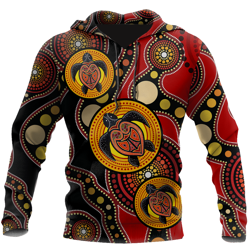 Aboriginal Australia Indigenous Turtles Painting Art Hoodie For Men And Women