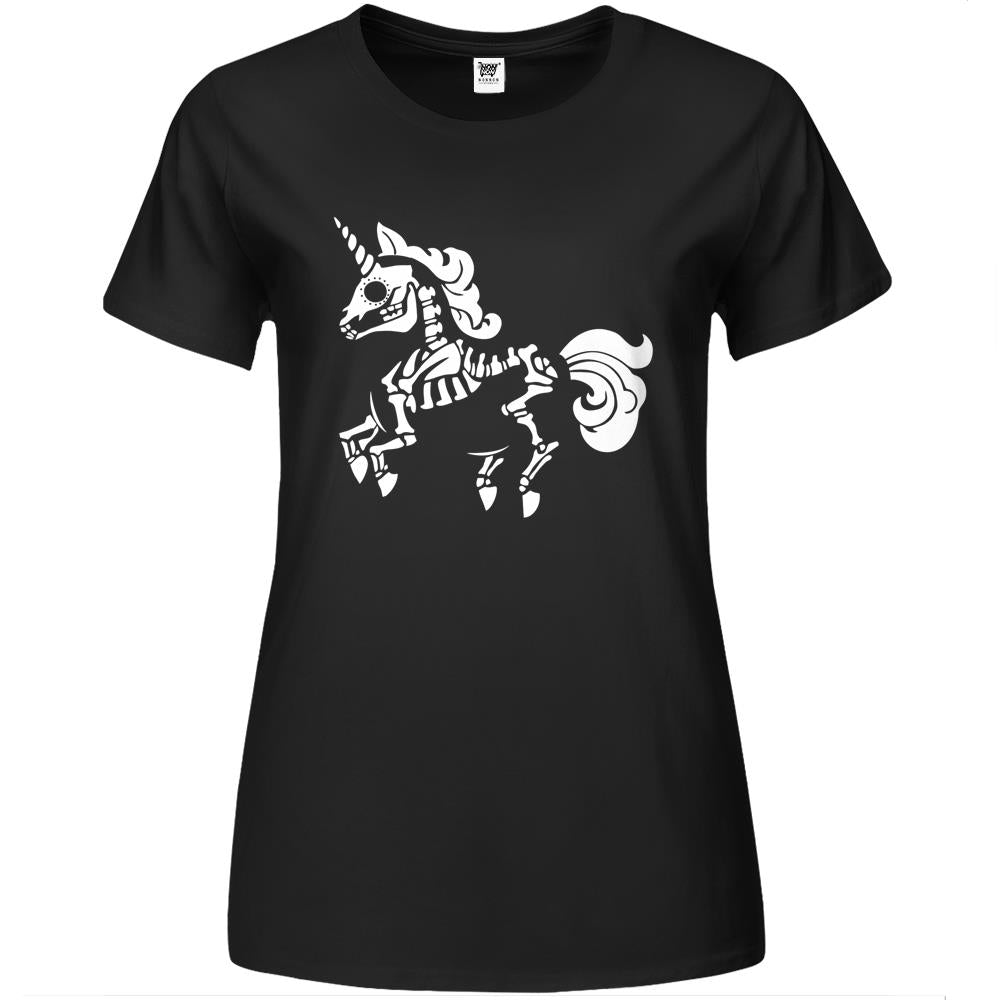 Unicorn Skeleton Shirt Gifts Day Of The Dead Mexican Premium Womens T Shirts