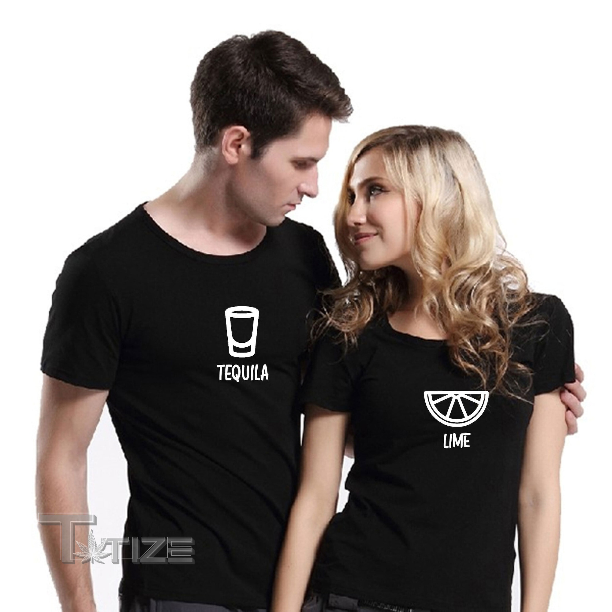 Valentine 2023 Couple Matching Shirts Tequila & Lime Drink Couple Funny Graphic Unisex T Shirt, Sweatshirt, Hoodie Size S – 5Xl