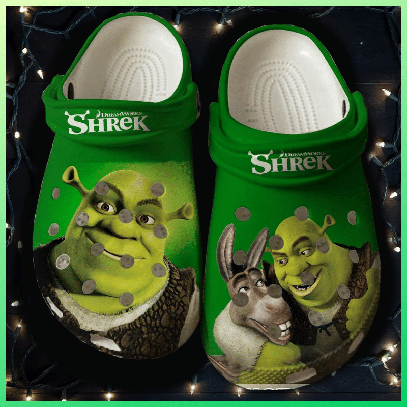 Sherk Crocs Green For Men And Women Rubber Crocs Crocband Clogs, Comfy Footwear