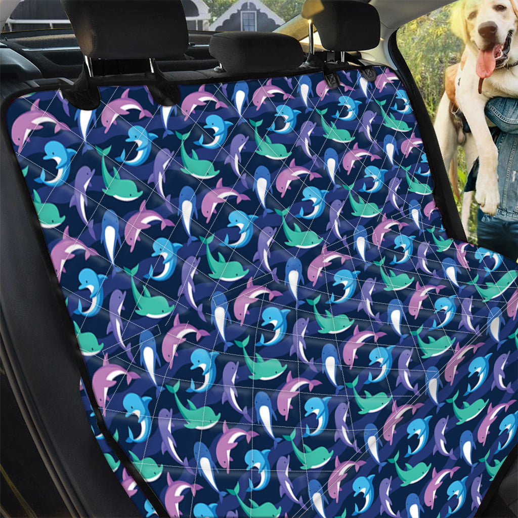 Colorful Dolphin Pattern Print Pet Car Back Seat Cover