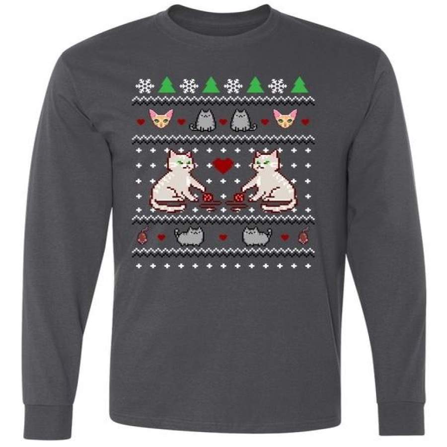 Cat Lover Ugly Christmas Long Sleeve Shirt