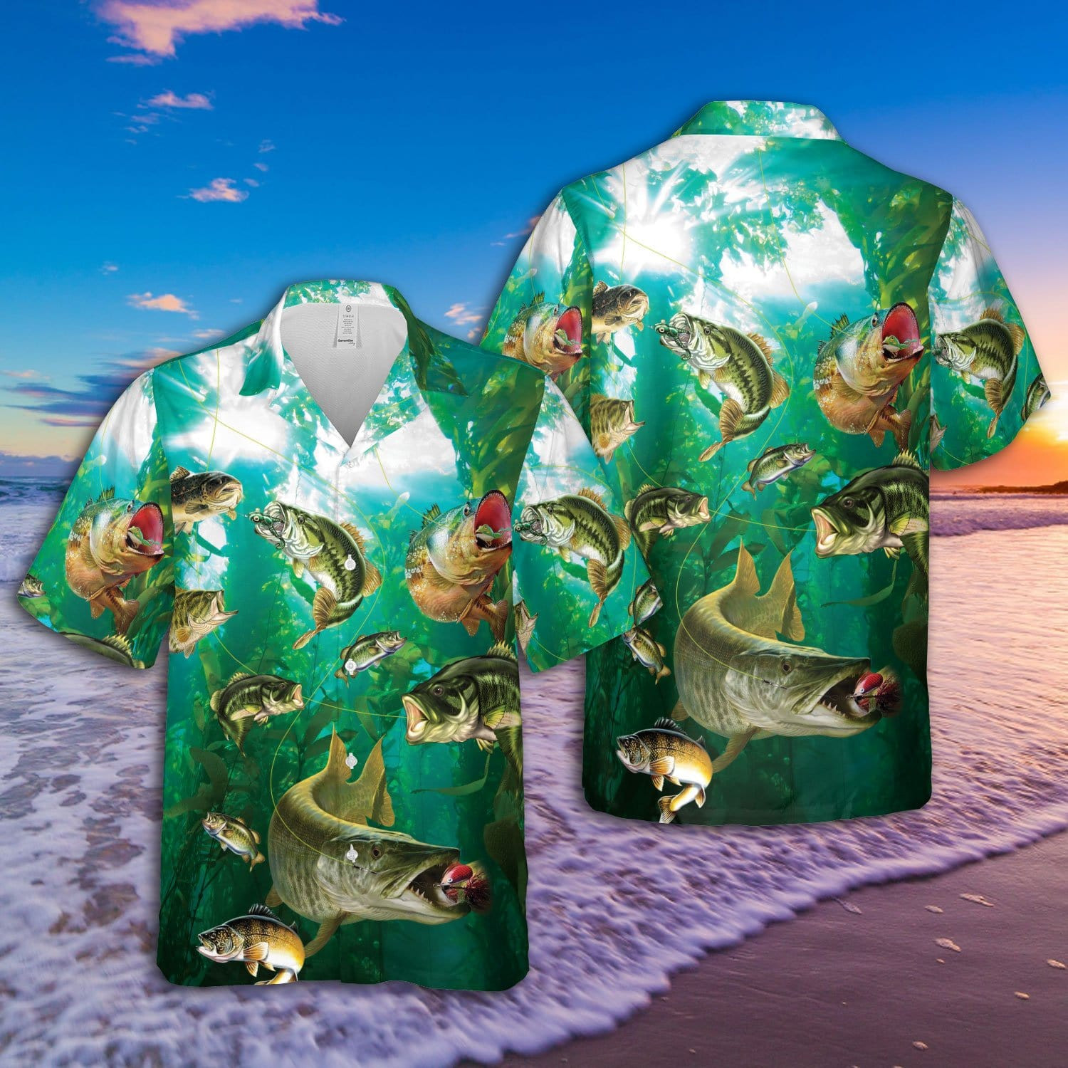 Proud Bass Fishing Angler Fisherman Unisex Hawaii Aloha Shirts H Ha2809