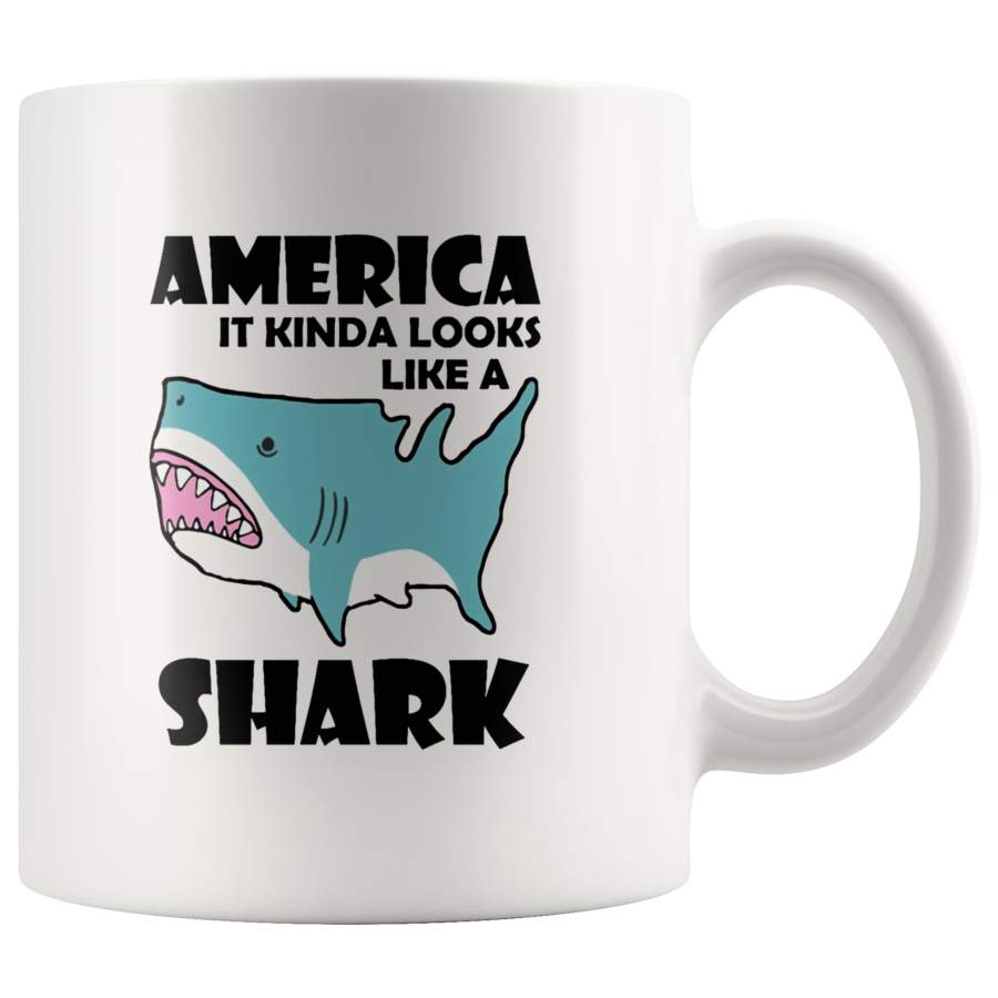 America It Kinda Looks Like A Shark White Coffee Mug