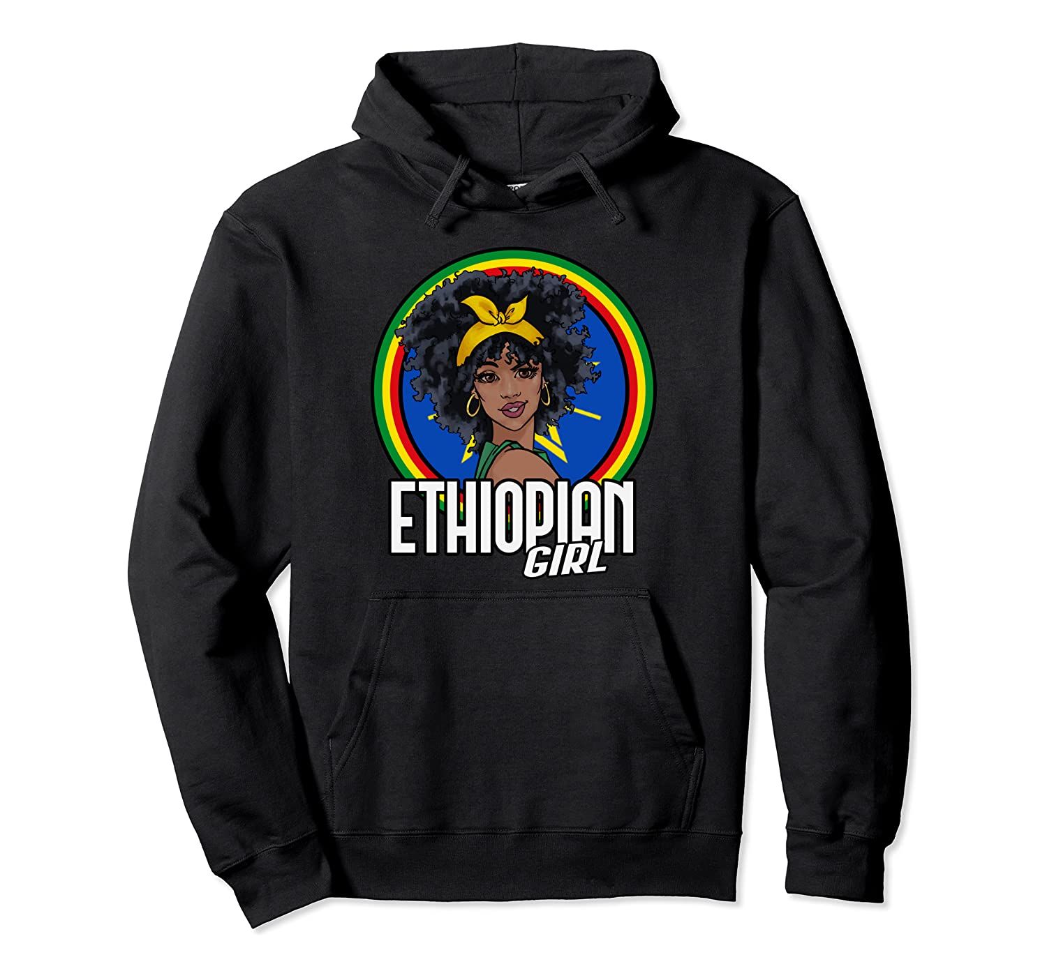 Ethiopian Girl Ethiopia Flag Gift Pullover Hoodie, T-Shirt, Sweatshirt