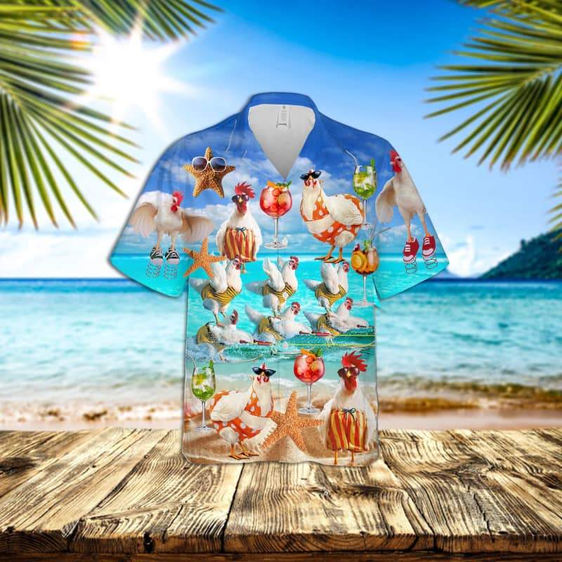 White Chicken Summer Beach Hawaii Lover Hawaii Shirt For Men Women Ha20602