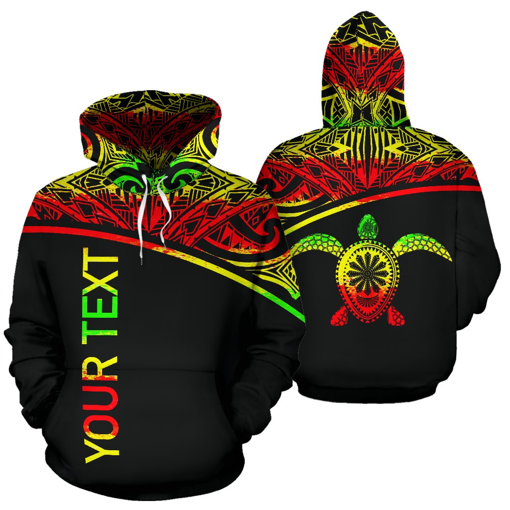 Turtle All Over Custom Personalised Hoodie – Polynesian Reggae Curve Style – BN09