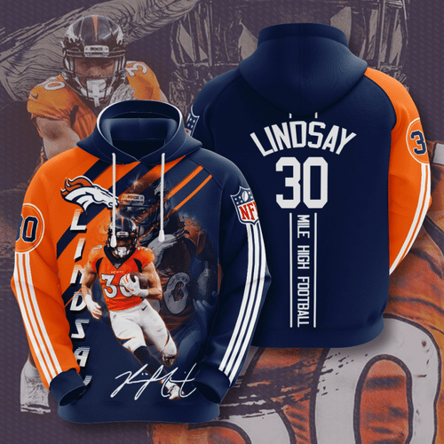 Denver Broncos Phillip Lindsay 51 Unisex 3D Hoodie Gift For Fans