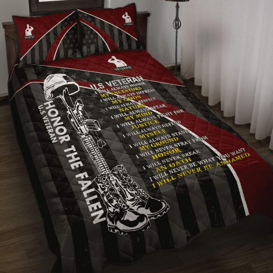 US Veteran Honor the fallen Quilt Bedding Set TR0806203S