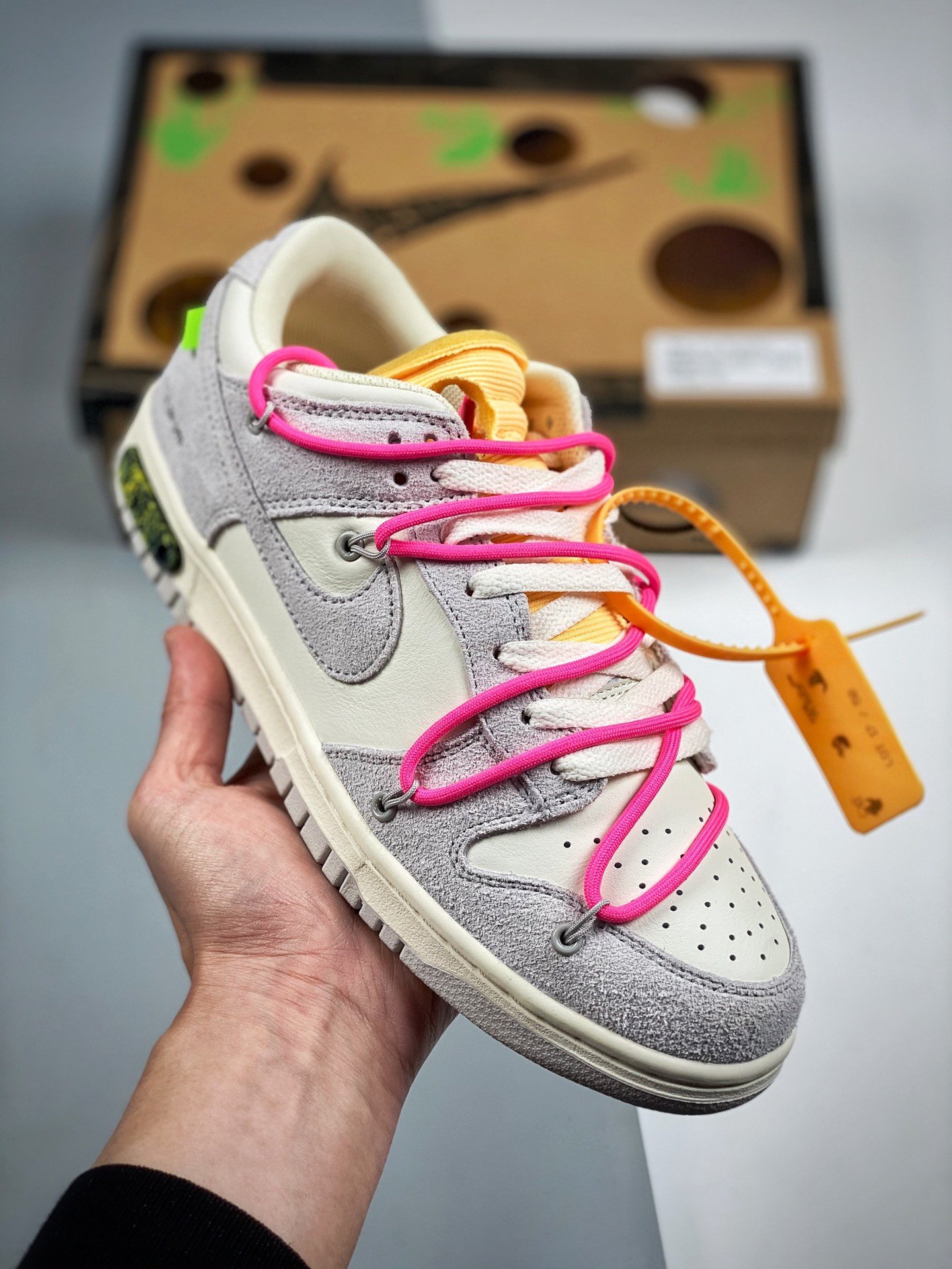 Off-White x Nike Dunk Low 17 of 50 SailNeutral GreyHyper Pink 5338951