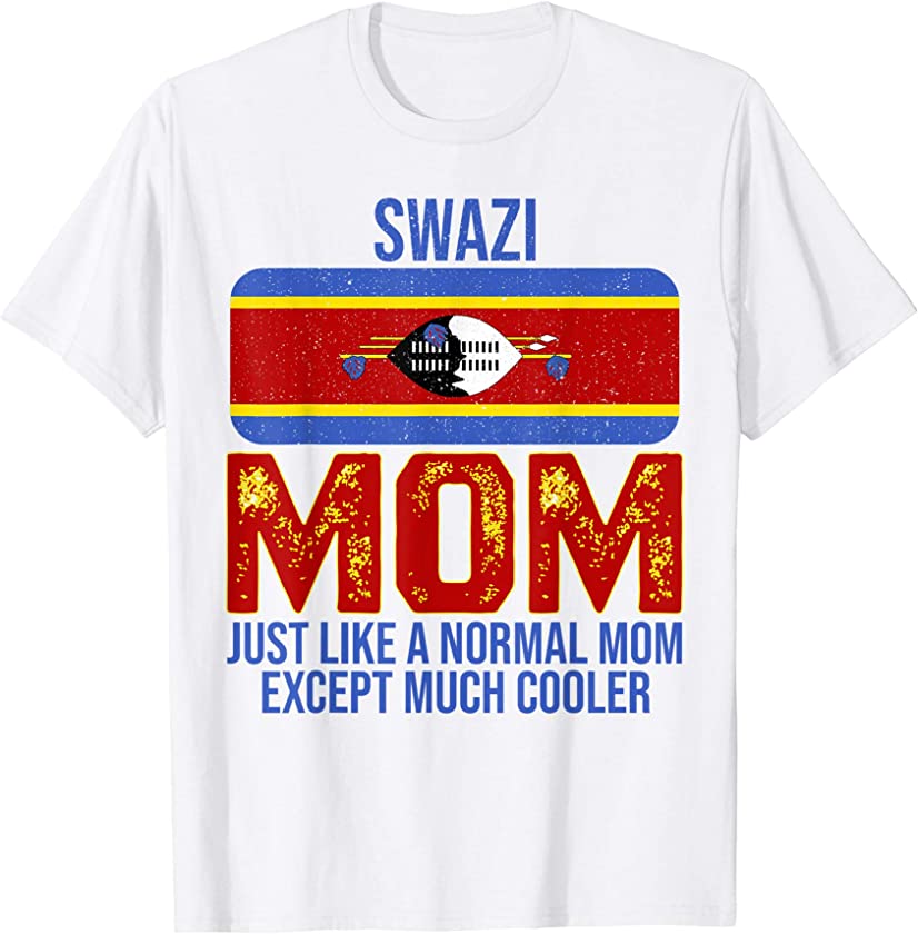 Vintage Swazi Mom Eswatini Flag Design For Mother’s Day T-Shirt