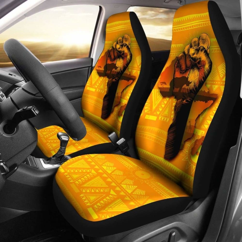 African Car Seat Covers – African Map And Black Power – 105905