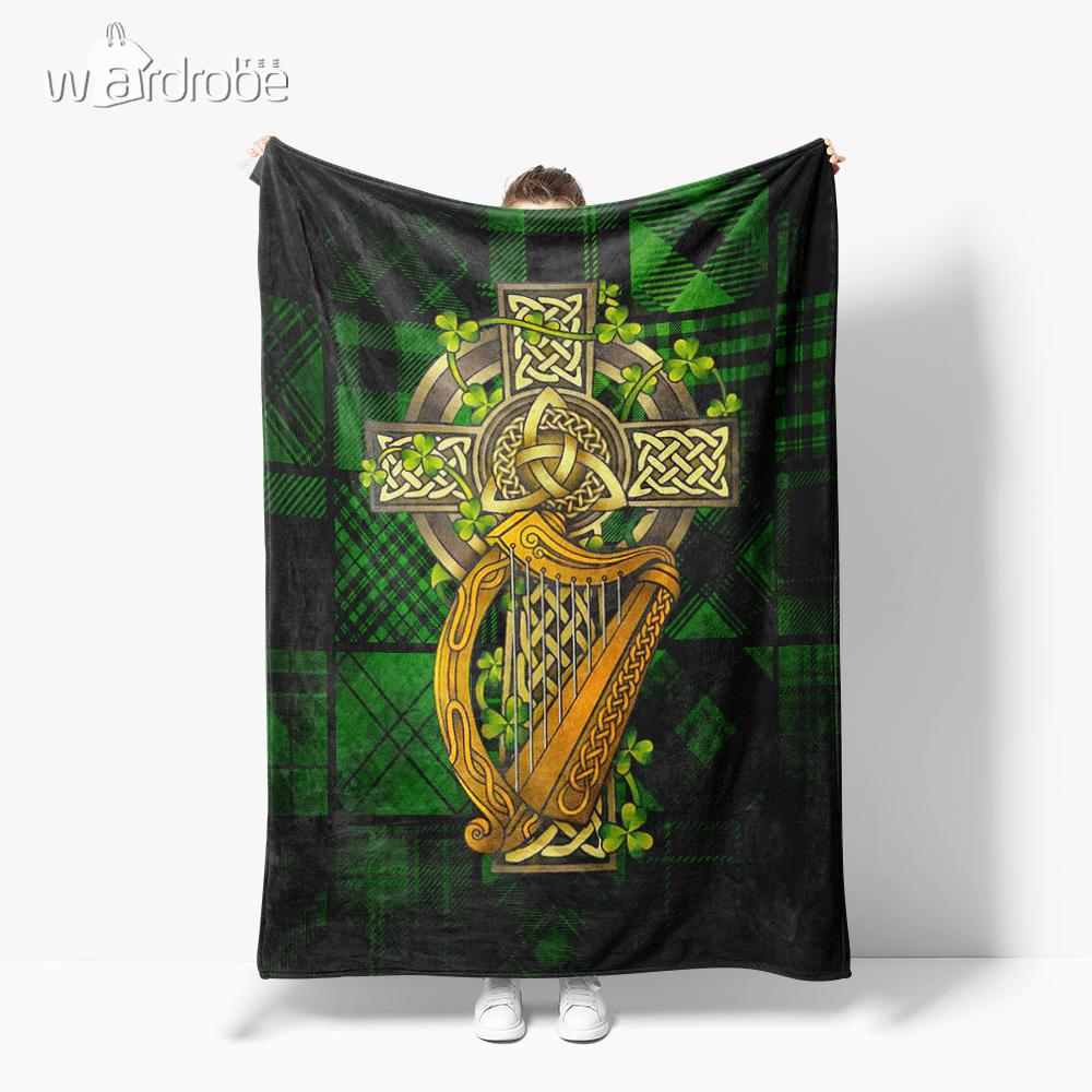 Custom Blanket Irish Celtic Cross Blanket – Gift For Saint Patrick’S Day