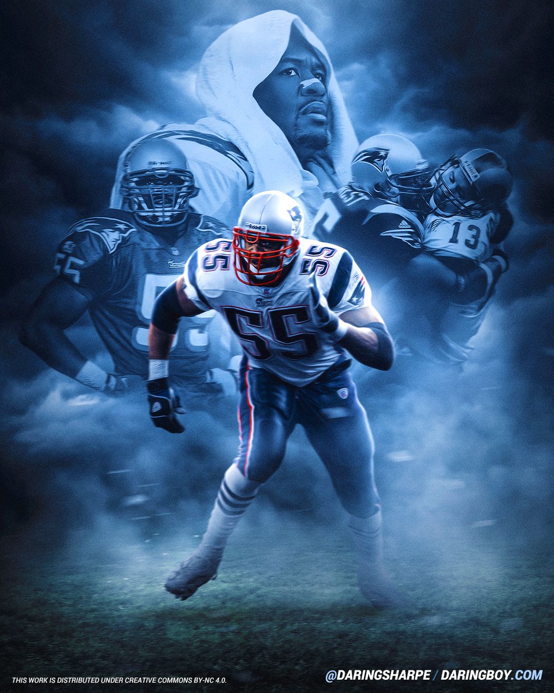 New England Patriots Willie Mcginest #55 Poster For Fans poster canvas