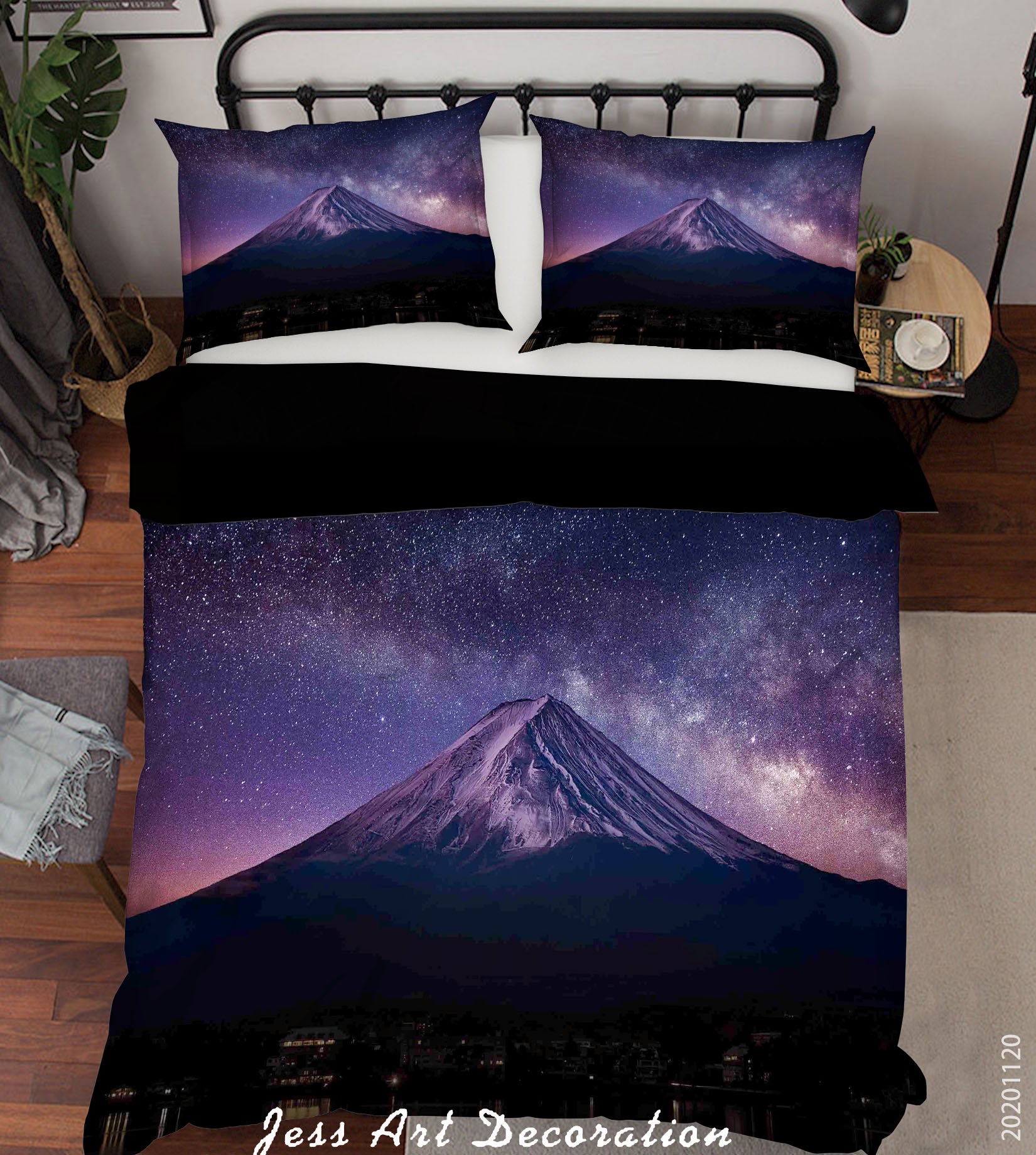 3D Space Purple Nebula Volcanic Quilt Cover Set Bedding Set Duvet Cover Pillowcases Lxl