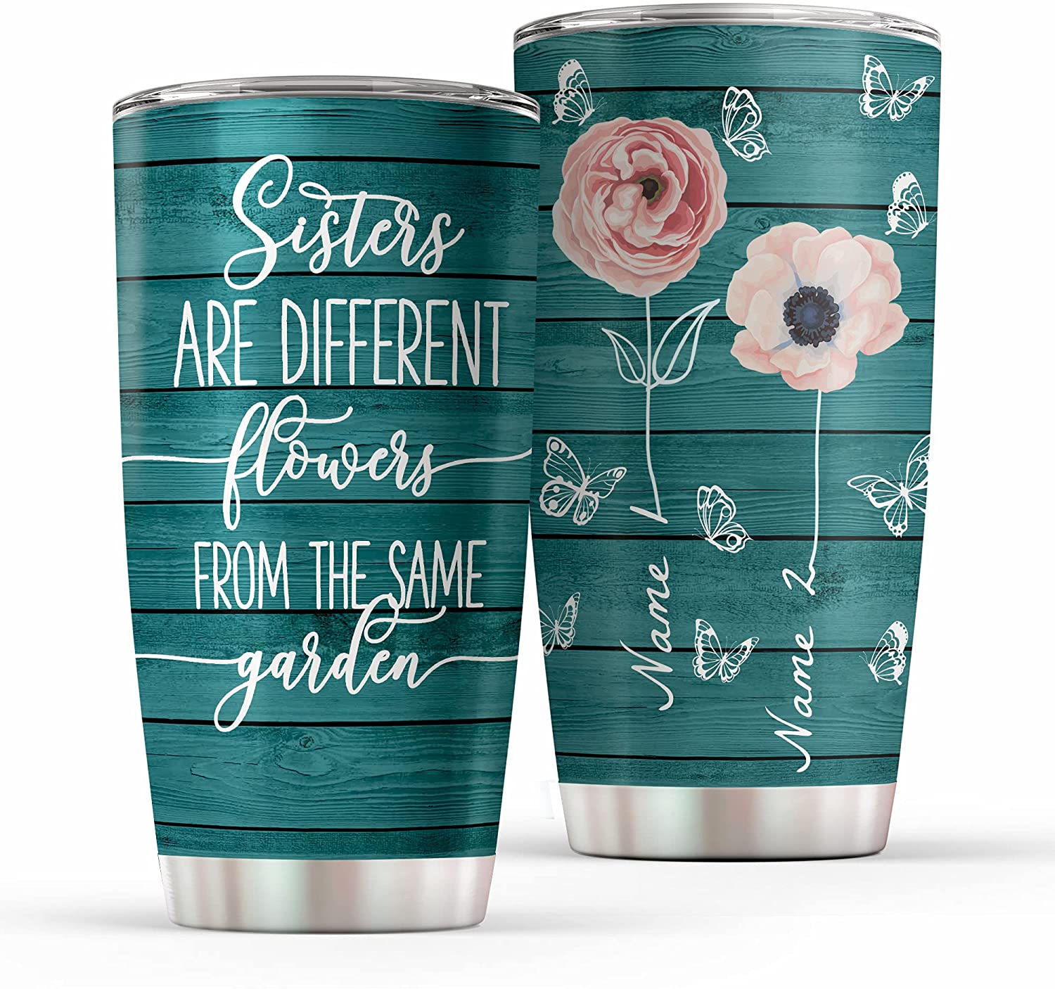 Double Wall Insulated 20Oz Stainless Steel Skinny Tumbler For Sister |Thank You For Standing By My Side | Custom Sister Gift For Birthday