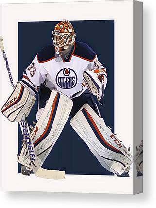 Cam Talbot Edmonton Oilers Oil Art Joe Hamilton Canvas Print