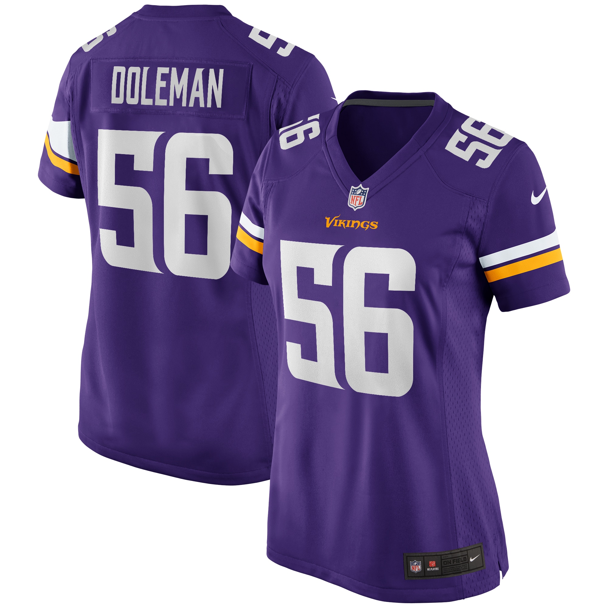 Women’s Minnesota Vikings Chris Doleman Purple Game Retired Player Jersey