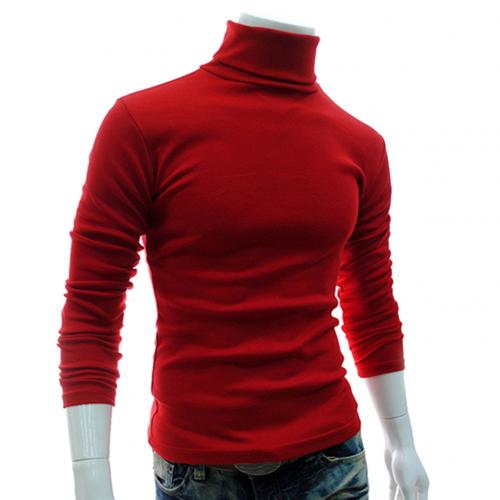 Autumn Men Sweaters Solid Color Turtle Neck Long Sleeve Sweater Slim Knitted Pullover Top Winter and autumn alx