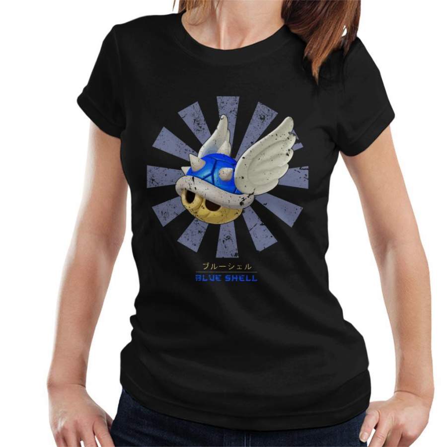 Blue Shell Retro Japanese Mario Women’s T-Shirt