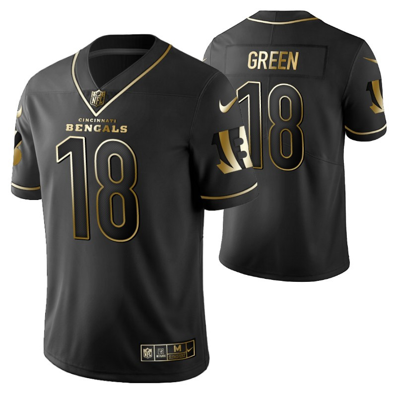 Cincinnati Bengals A.j. Green 18 2021 NFL Golden Brandedition Black Jersey Gift For Bengals Fans