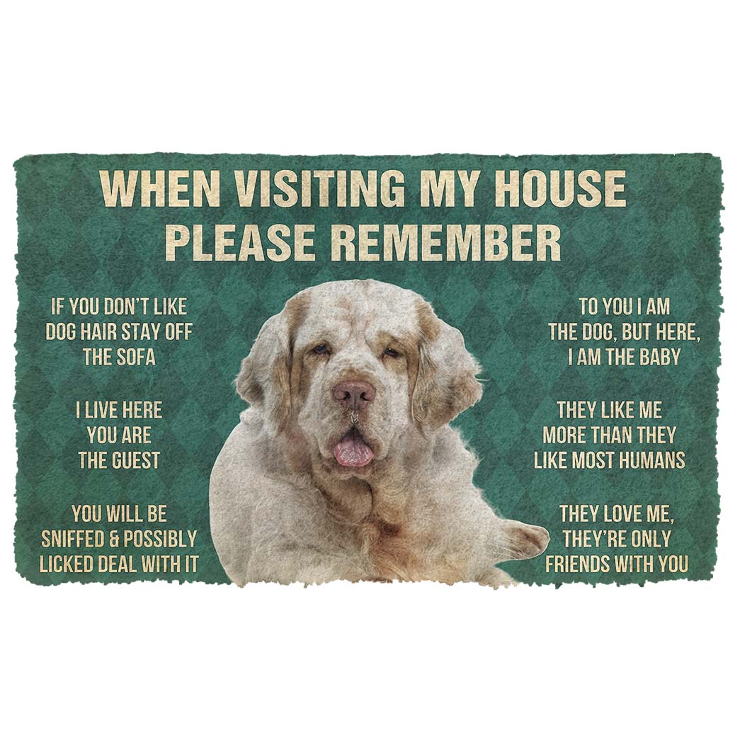 Gearhumans  Gearhuman 3D Please Remember Clumber Spaniel House Rules Custom Doormat