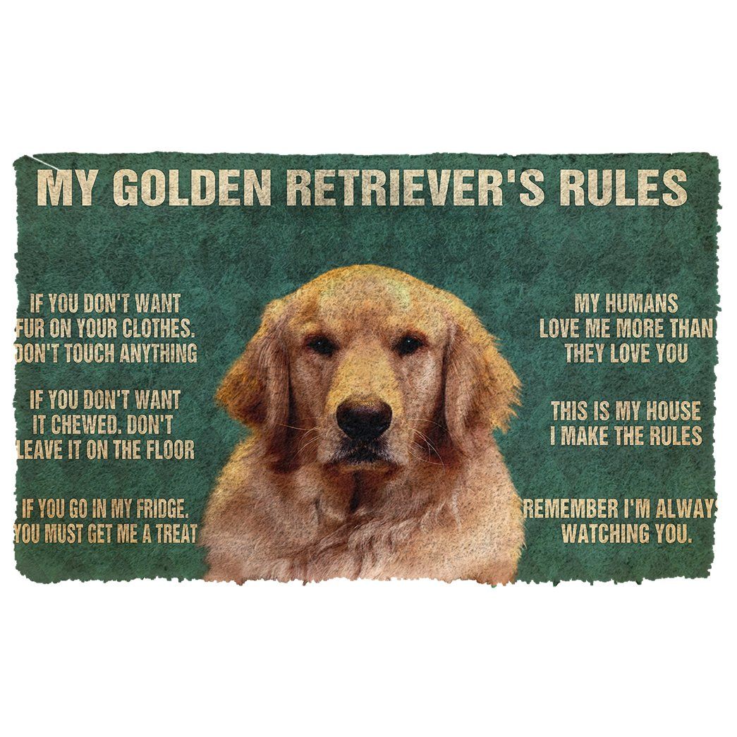 Gearhuman 3D My Golden Retriever’s Rules Doormat