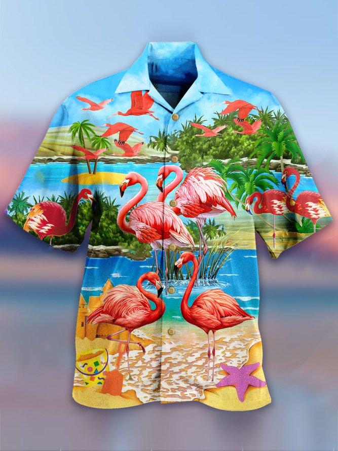 Tropical Flamingo Hawaii Shirt Unisex Full Size Adult Colorful Ha8405