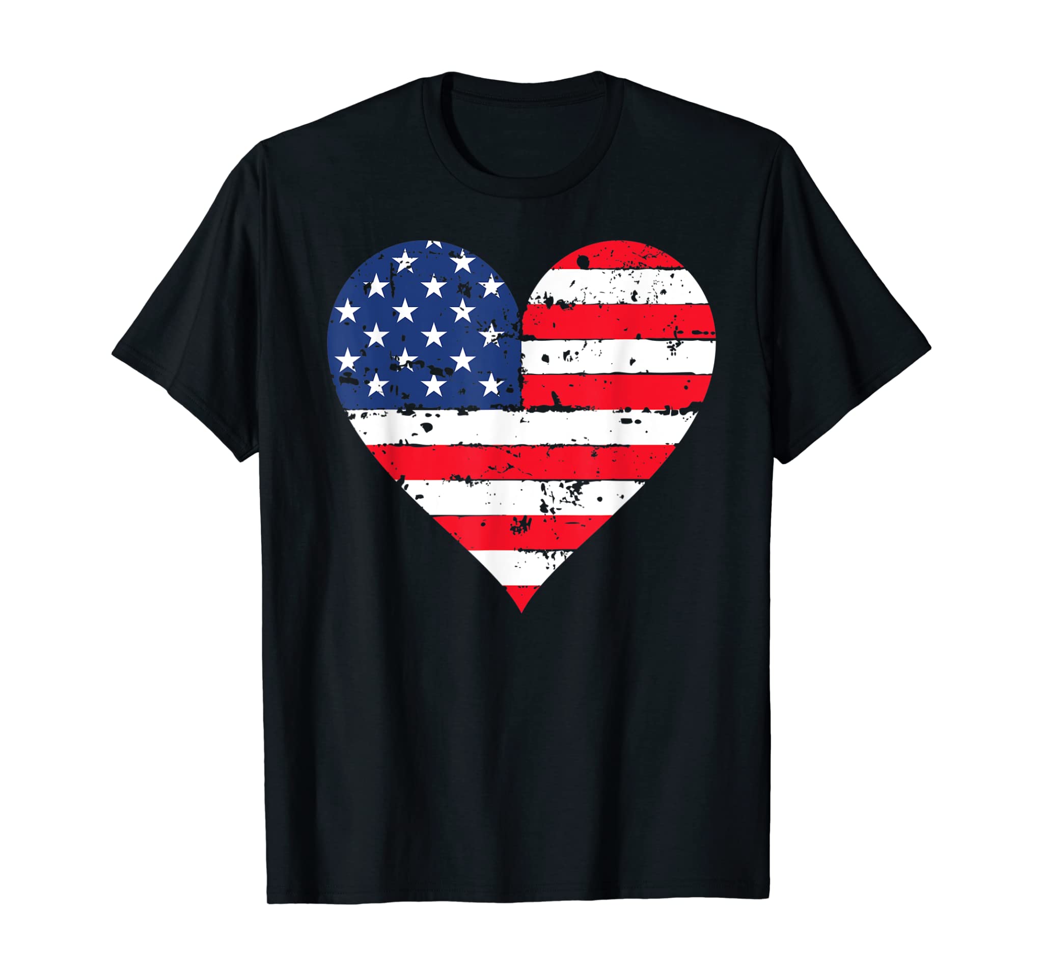 American Flag Heart 4th of July USA Patriotic Pride T-Shirt