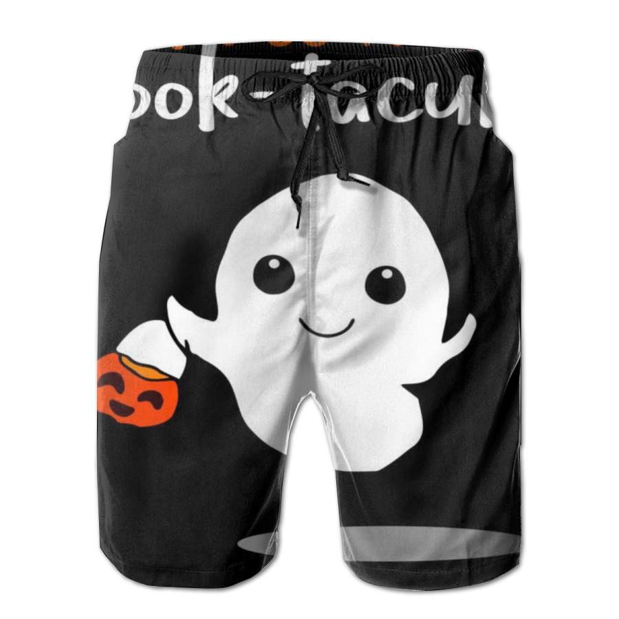 2 Pack Halloween Will Be Spook Tacular Poster Men Swim Trunks Drawstring Elastic Waist Quick Dry Beach Shorts with Mesh Lining Swimwear Bathing Suits