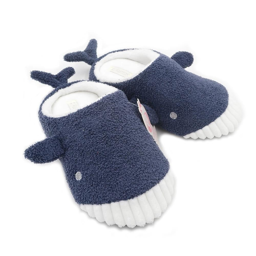 Cute Whale Fur Plush Soft Bottom Indoor Slipper Shoes