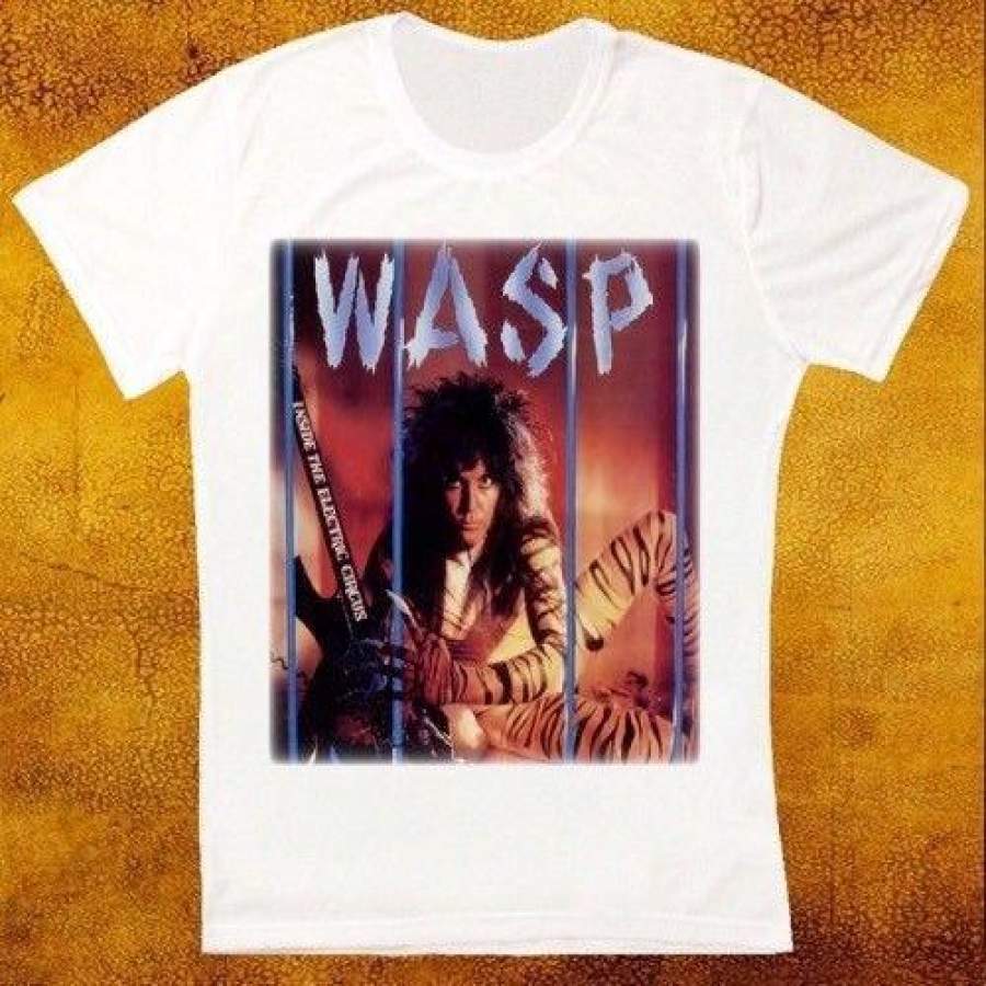 Wasp Inside The Electric Circus 86 Metal Band Retro Vintage T Shirt Round Neck Short Sleeves Tops Clothing