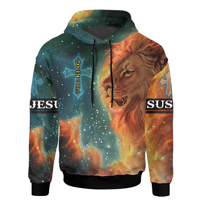 The King Jesus Lion Galaxy 3D All Over Printed Unisex Hoodie