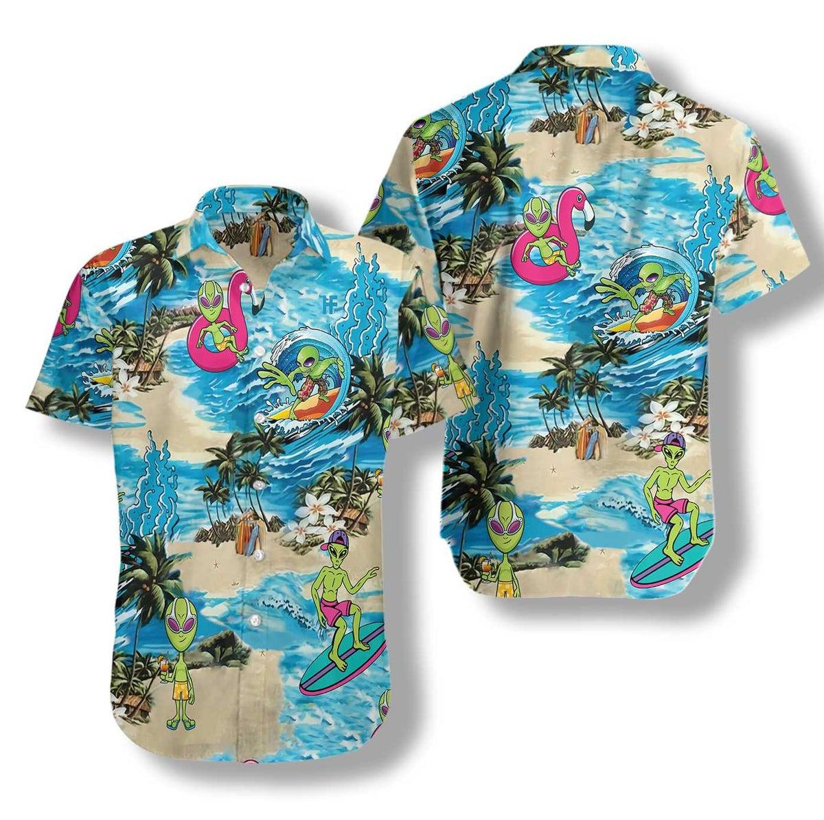 Alien On The Beach Hawaii Shirt For Men Women Ha86359