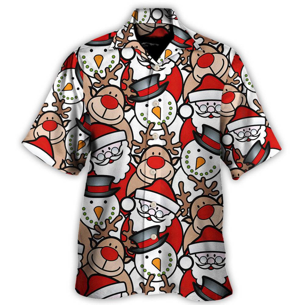 Christmas Cutie Santa And Reindeer Funny Style Hawaii Shirt Ha92293