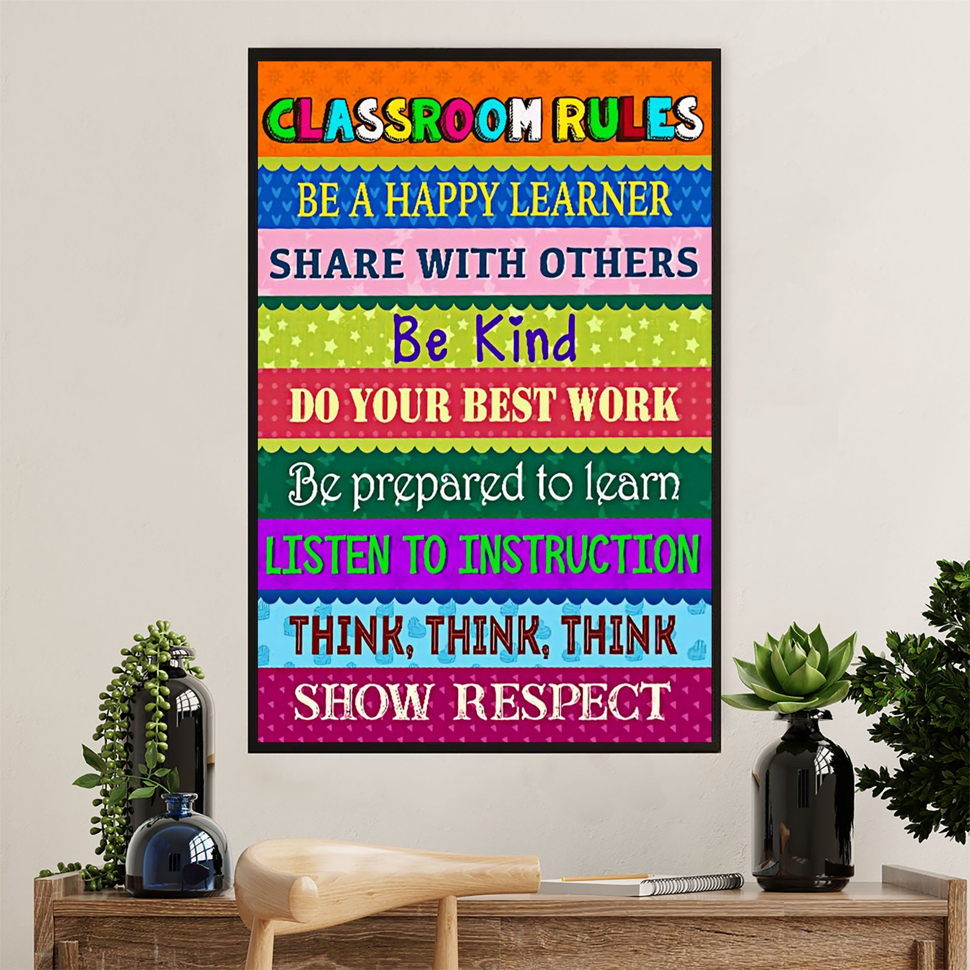 Teacher Classroom Canvas Wall Art | Classroom Rules | Back To School ...