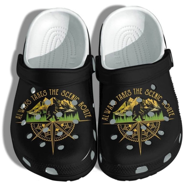 Bigfoot Camping Custom Shoes Clogs – Funny Camping Mountain Outdoor Shoes Clogs Gifts For Men Women