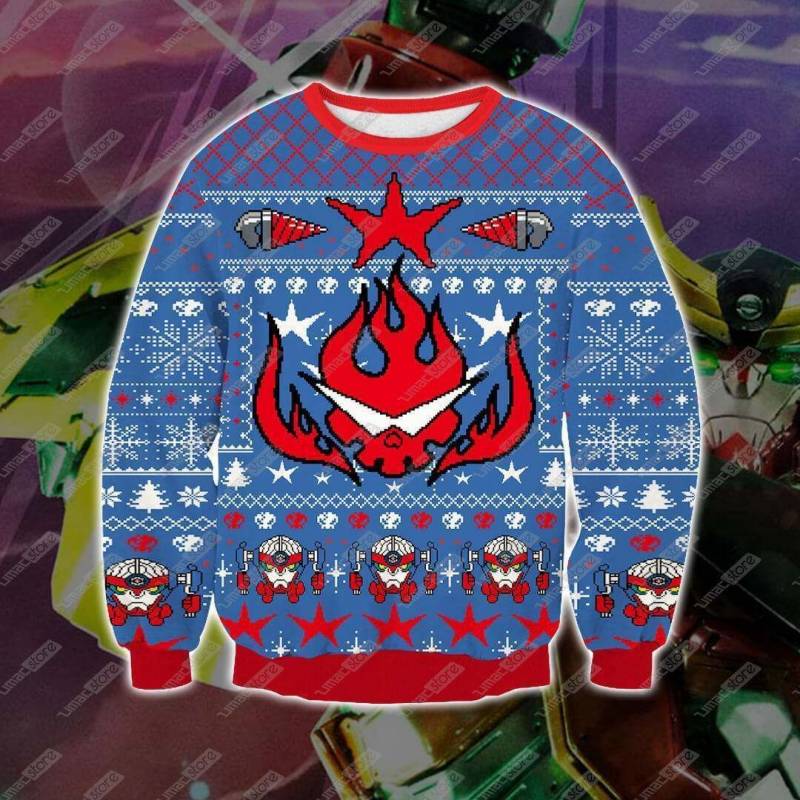 Tengen Toppa Gurren Lagann 3D Print Ugly Christmas Sweatshirt