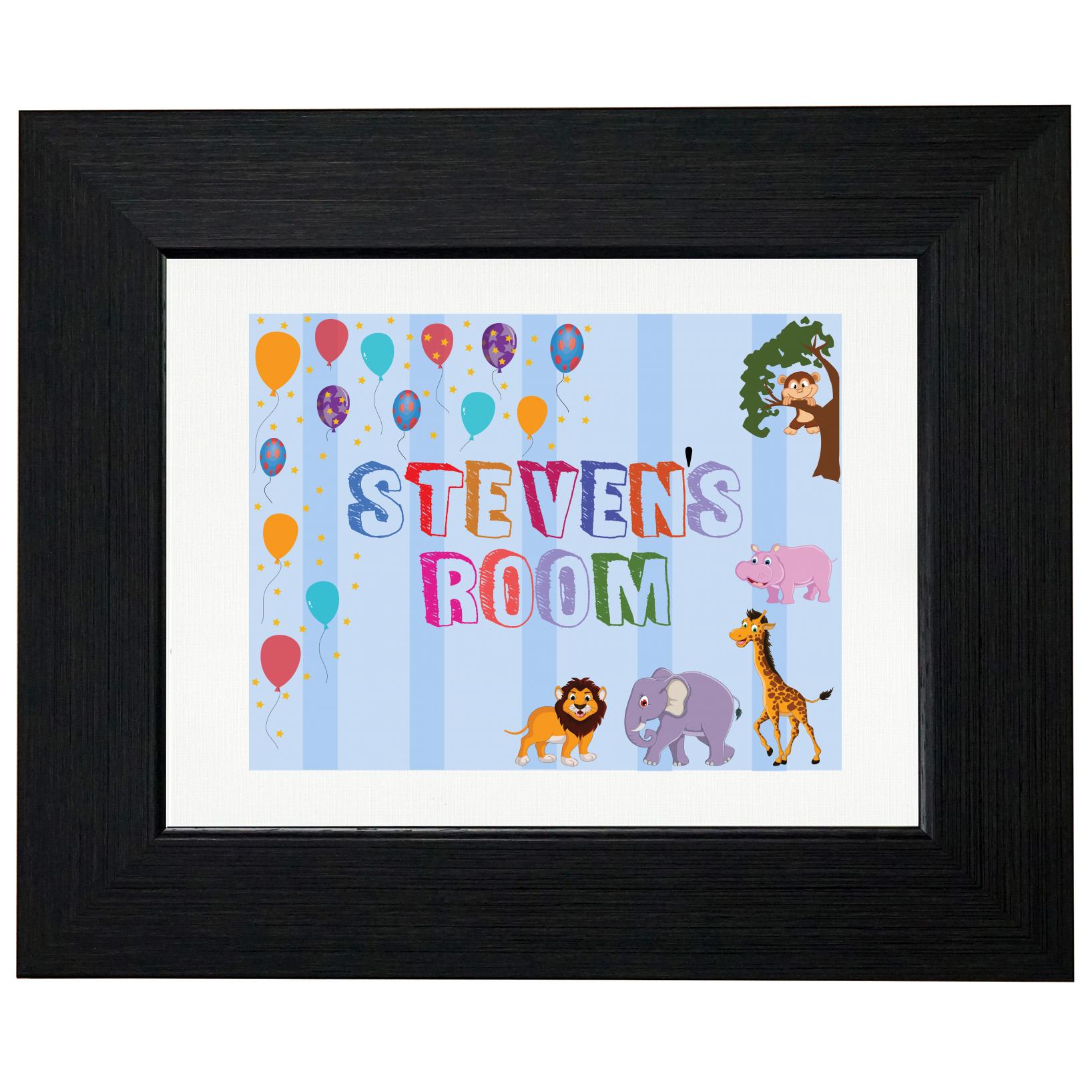 Steven’s Room – Boy Birthday Gift – Balloons & Animals T-Shirt, Framed Print, Pillow, Golf Towel