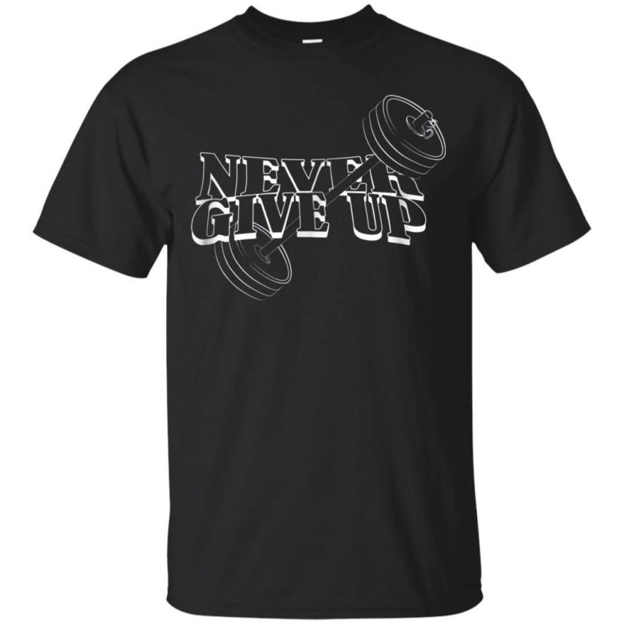 AGR Never Give Up Gym Tshirt  Workout  Motivation Top C638 Jaq T-shirt