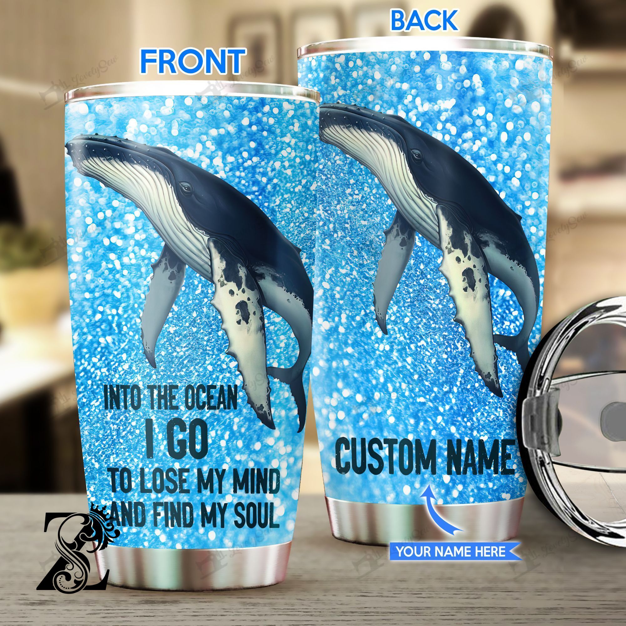 Humpback Whale-Into The Ocean Personalized Stainless Steel Tumbler Tru21052203