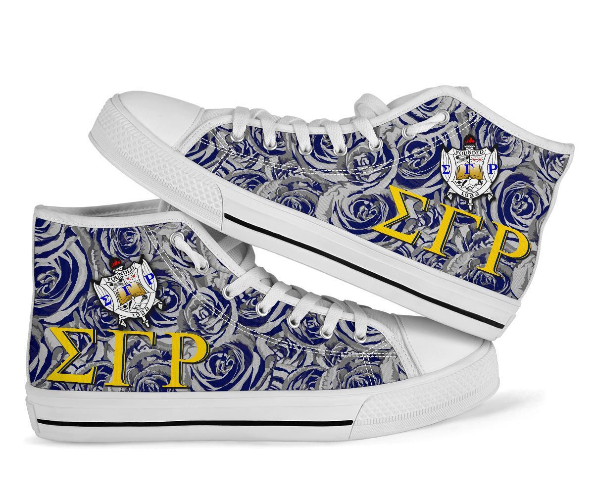 Wonder Print Footwear – Sigma Gamma Rho Rose High Top Shoes Lt10