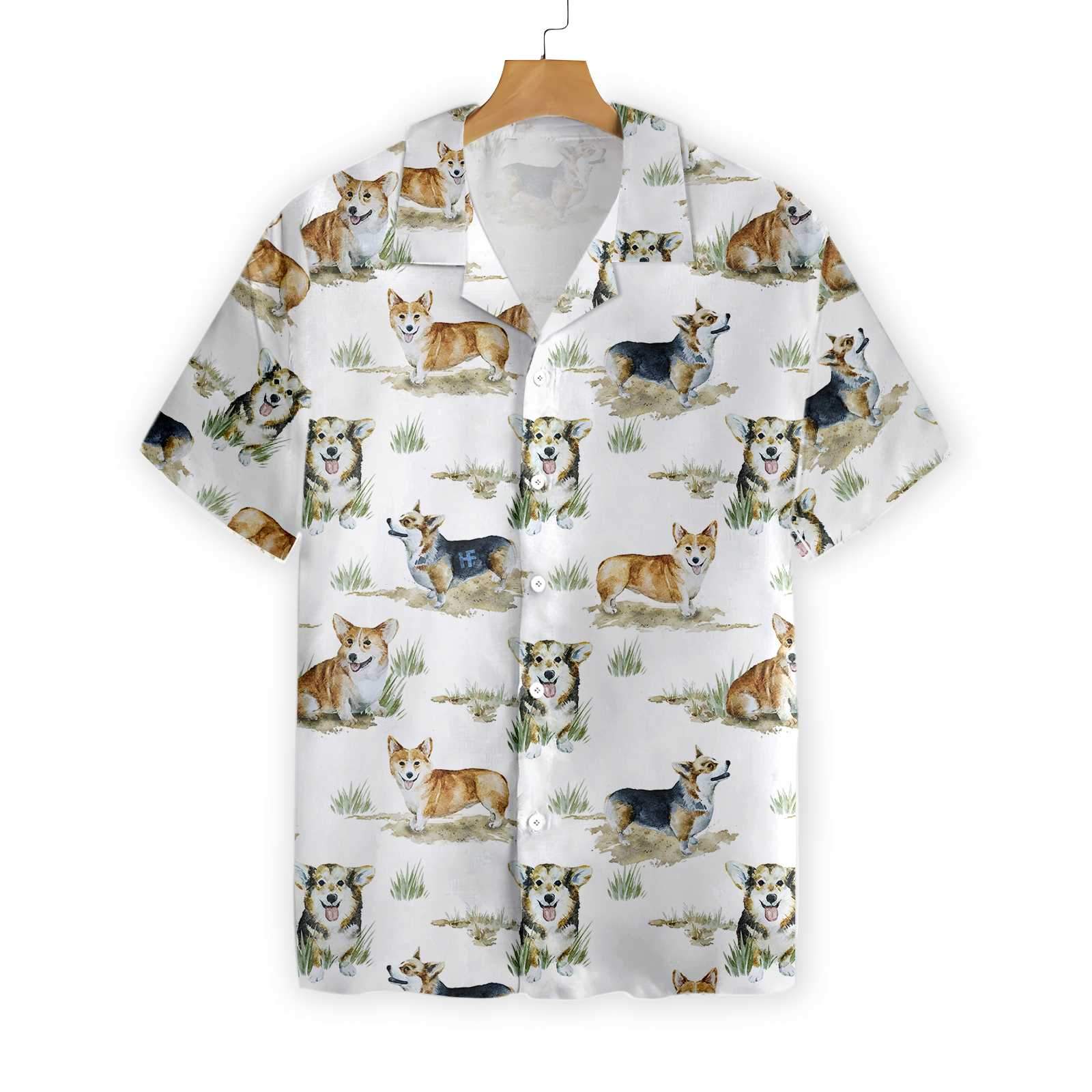 Smiling Corgi Shirt For Men Hawaii Ha46204