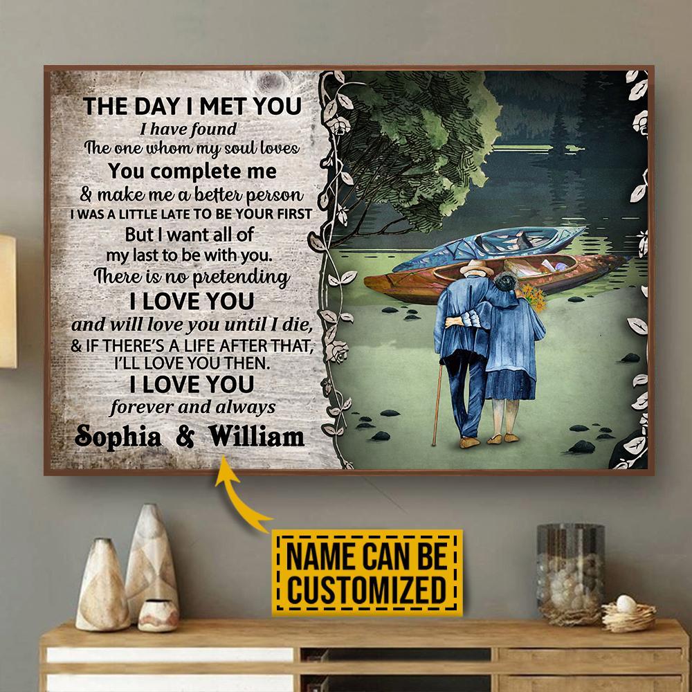 Aeticon Gifts Personalized Pond Kayaking The Day I Met Canvas Mom Dad Gift Home Decor