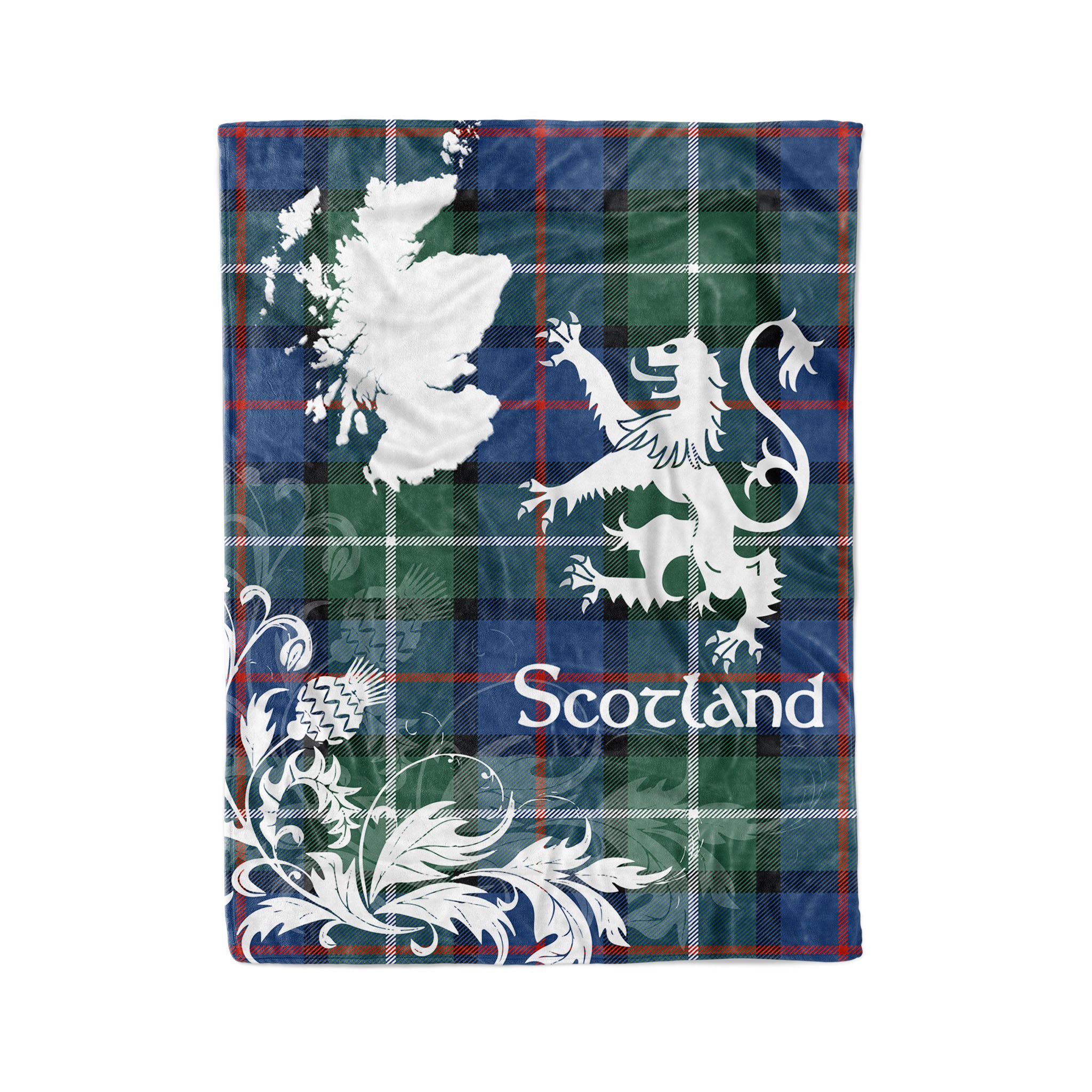 Tartan Plaid Fleece Blanket Tartan Blanket Thistle And Lion Scottish Clan Davidson Of Tulloch Plaid Blanket