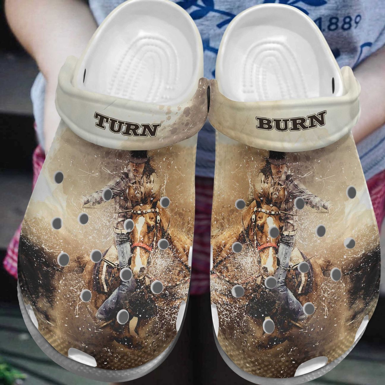 Horse Personalized Clog, Custom Name, Text, Color, Number Fashion Style For Women, Men, Kid, Print 3D Barrel Racing