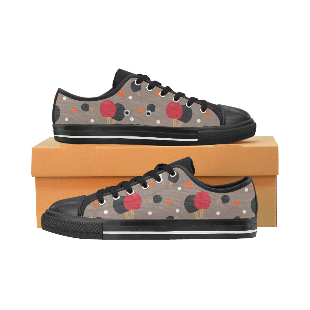 Ping Pong Pattern Black Men’s Classic Canvas Shoes