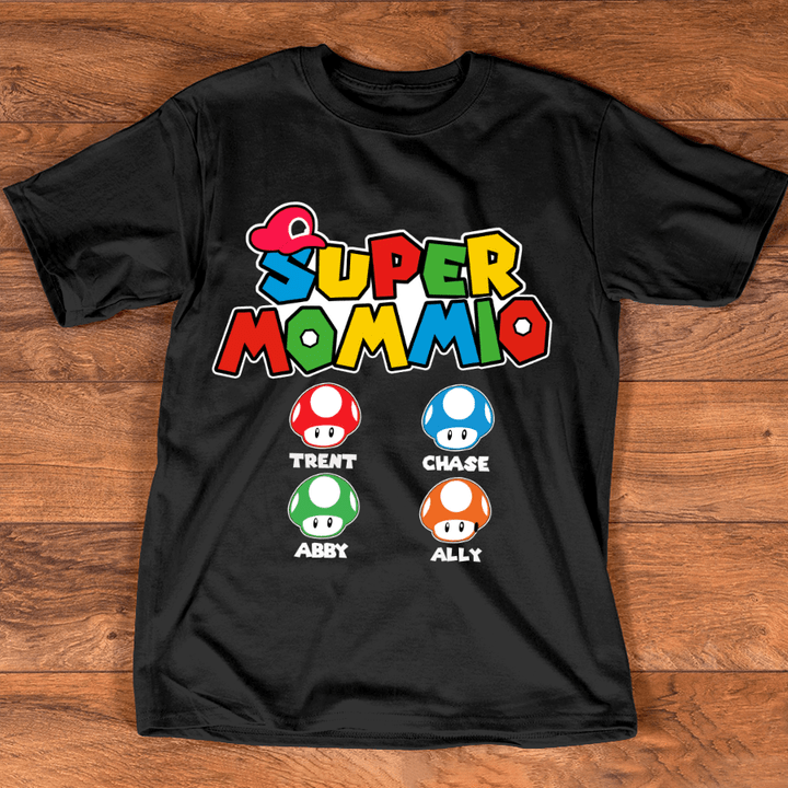 Personalized Funny Super Mommio, Mario Mommy T Shirt, Mother’S Day Shirt With Son, Daughter Shirt