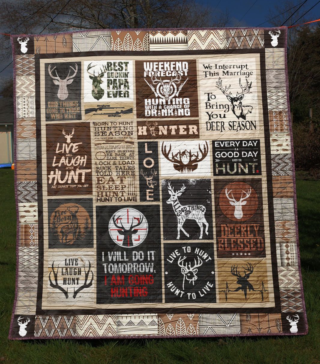 HUNTING YE 3D Quilt Blanket 673