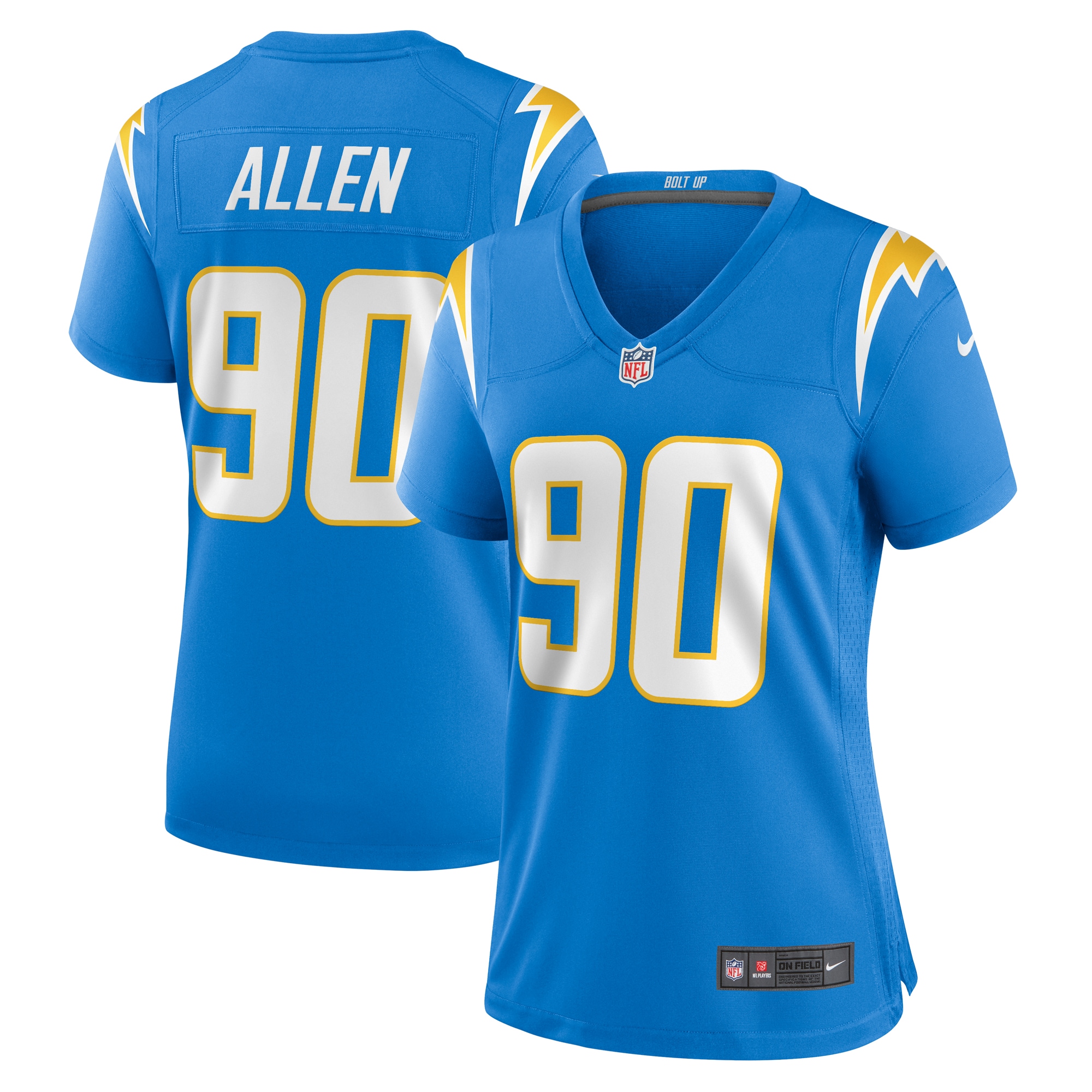 Women’s Los Angeles Chargers Brevin Allen  Powder Blue Team Game Jersey